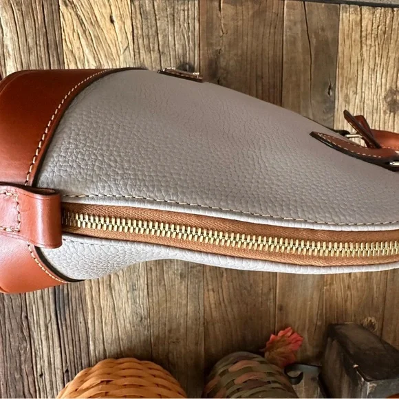 Dooney & Bourke Tan and Brown Double Zip Zip Dome Satchel - NWOT - Picture 5 of 12